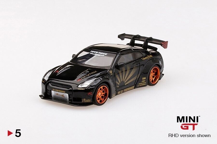 MINI GT 5 LB WORKS Nissan GT-R (R35) Black w/ Copper Wheel MINI GT 5 LB WORKS Nissan GT-R (R35) Black w/ Copper Wheel