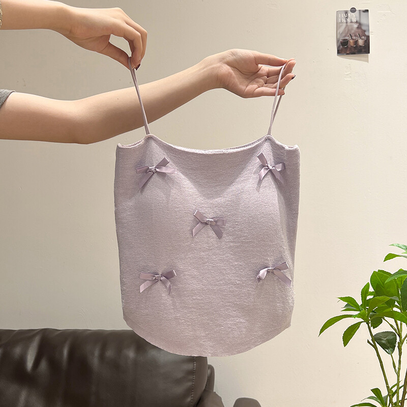 Lady Slim Sleeveless Undershirt Strappy Camisole Short Tops Padded Summer Casual