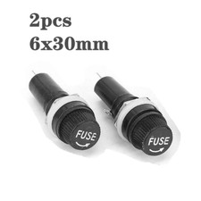 2x 6x30mm Screw Cap Fuse Holder Chassis Panel Mount for Glass Tube Fuse Case 15A