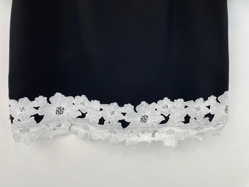 Blusa Kate Spade New York 2 Top Negra Floral Encaje Vuelos de fantasía A51-09 Foto 3 de 4