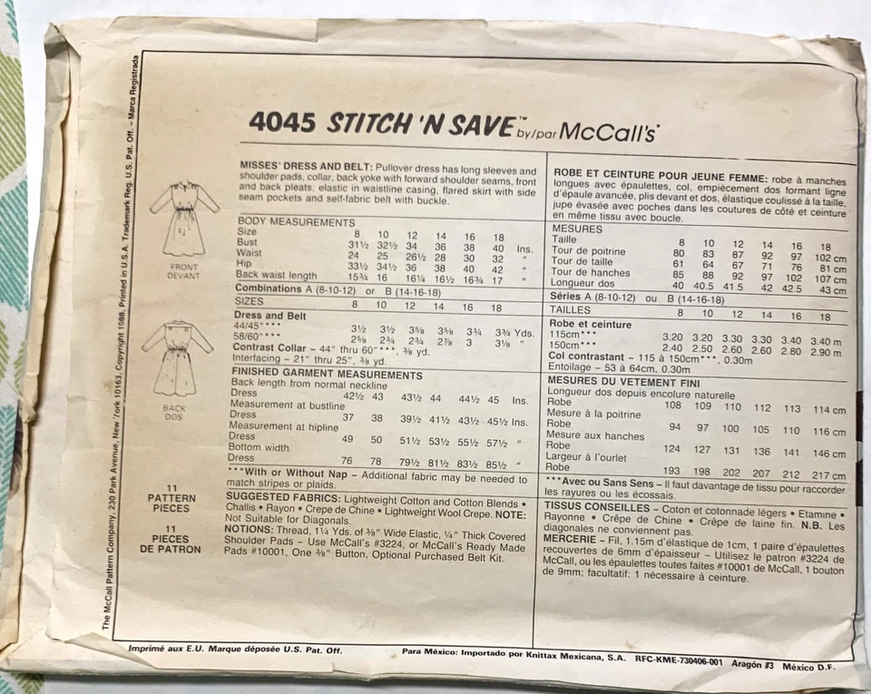 Vintage Dress Sewing Pattern Uncut Size 8 10 12 McCall's Stitch N Save 4045 - Image 2 of 2