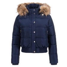 Goldigga Hooded Bubble Jacket Womens Navy Uk Size 10 #ref10