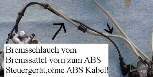 Bremsschlauch vom Bremssattel vorn zum ABS Steuergerät Kymco People GT300i