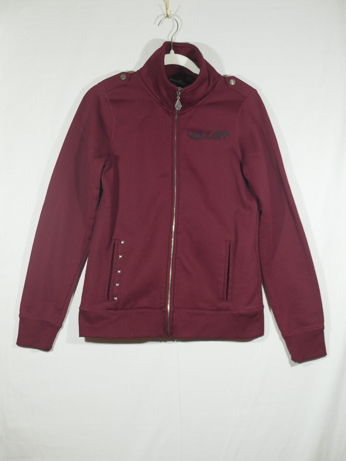 Volcom Redemption Jacket Women Size Med Full Zip Graphic Print Cute Details