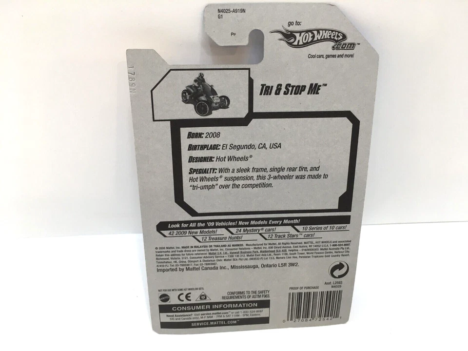Vehículo todo terreno Hot Wheels New Models Series Tri & Stop Me 2009 dorado/negro/plateado #22 de 42 Foto 4 de 4
