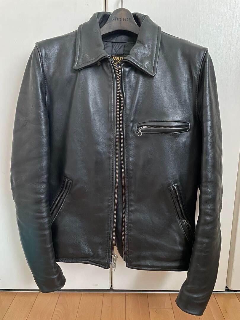 VANSON Leather single rider jacket Black Men's Size 36 From VANSON Leather single rider jacket Black Men's Size 36 From