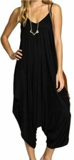 Women Cami Jumpsuit Ladies Strappy Lagenlook Romper Baggy V-Neck Hareem Playsuit