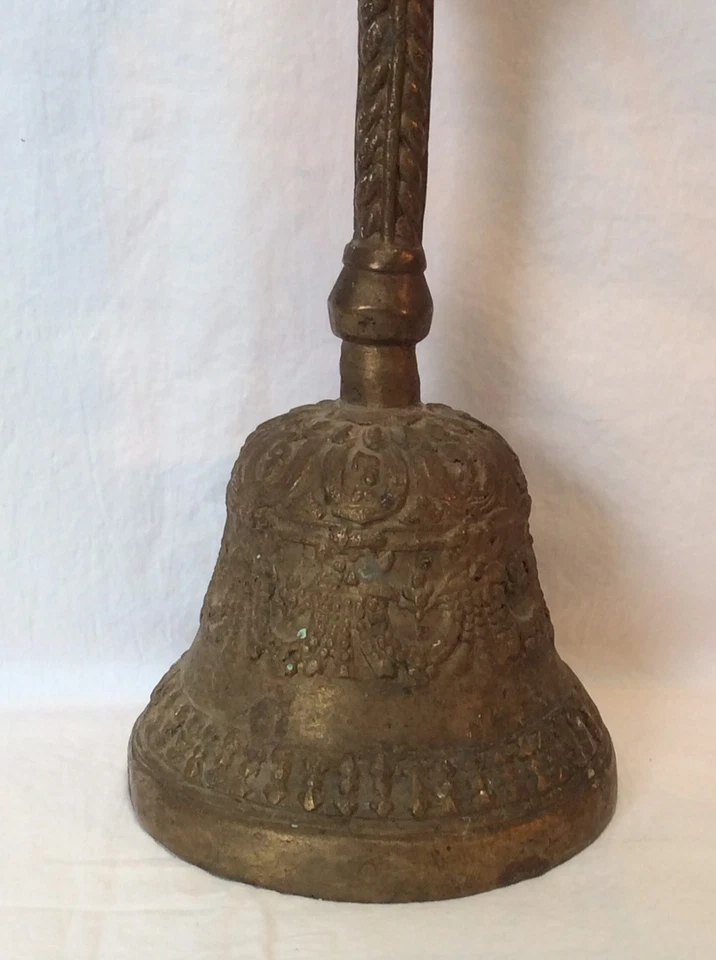 Antiguo hindú Krishna Balakrishna bronce (?) Campana de templo Foto 4 de 4