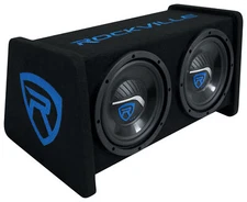 Rockville RV208P Dual 8" 800w Car Audio Subwoofers in Vented Sub Enclosure Box