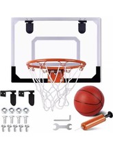 Image of Indoor Wall Door Mounted Mini Basketball Hoop & Ball. 21cm Kids Adults