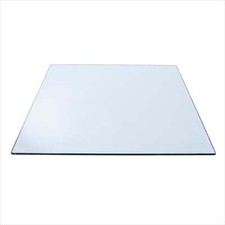 21" Square Clear Tempered Glass Table Top 3/8" Thick - Flat Polish Edge