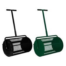 Compost Spreader Roller Peat Moss Topsoil Garden Lawn 80L 26" Steel Cage
