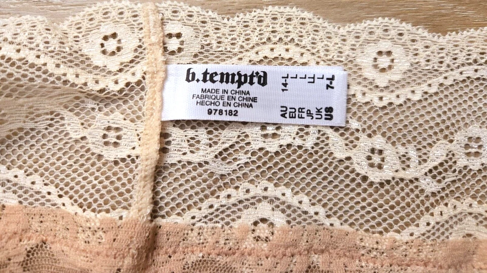 Новый с Ярлыками Wacoal b. соблазн нейтральный двухцветный чистый цветочный кружева бикини трусики 7/L - Изображение 3 из 3