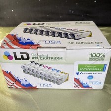 LD 8pk Recycled Ink for Epson 200 Ink Black 200XL T200XL120 WF-2520 WF-2540