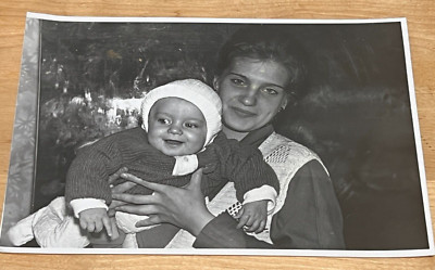 1970s Old photo Baby Child Soviet kids Mom and baby Make up Vintage photo
