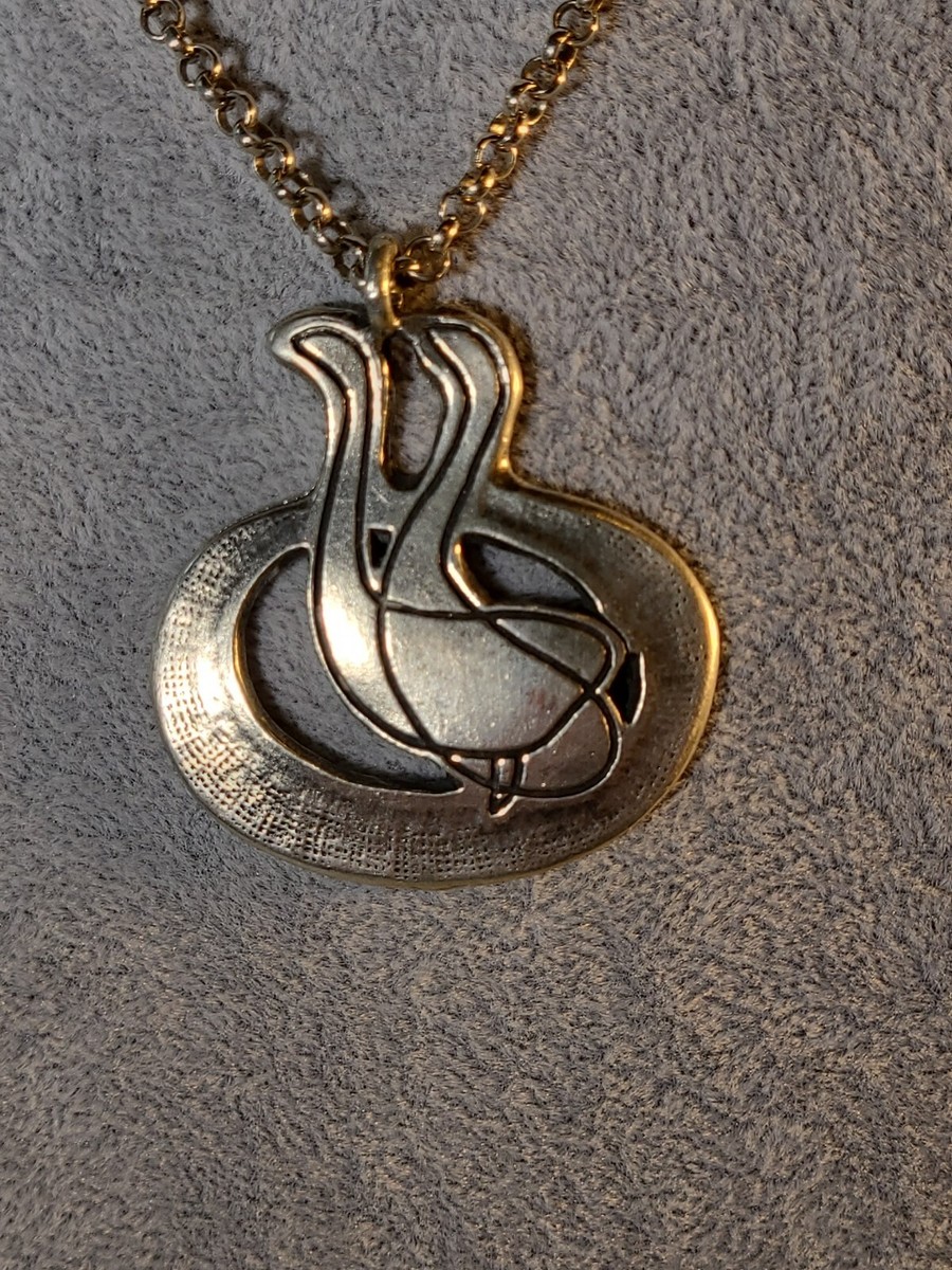 Vintage Eivind Hillestad Norway Pewter Signed EH Pendant Necklace