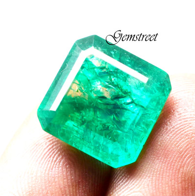 Certified 16-18 Ct Colombian Emerald Radiant Cut Natural Precious Green Gemstone