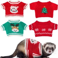 4 Pcs Ferret Clothes Hamster Sweater Guinea Pig Small, Snowflake Style