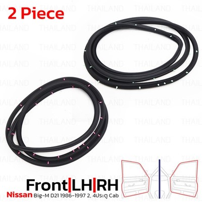 Front Lh+Rh Door Weatherstrip Rubber Seal For Nissan Big-M D21 1986 - '97