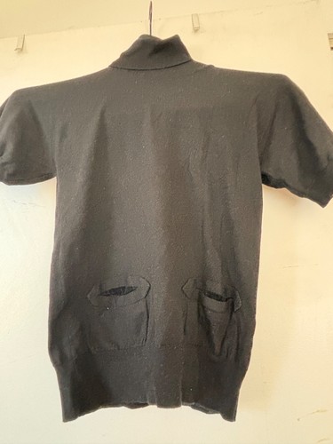 Yves Saint Laurent Rive Gauche, Vintage Yves Saint Laurent Rive Gauche Black Short Sleeve Sweater Size M