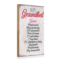 Holzschild Spruch 20X30Cm Rezept Gesundheit Zutaten