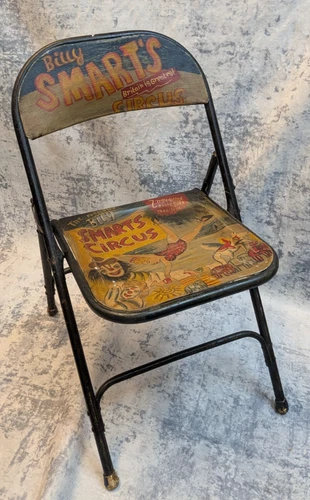 Vintage Billy Smart's Circus Folding Chair Retro Fairground Carnival Decor Seat