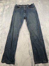 VTG Wrangler Premium Jeans Mens 33x32 Blue Denim Relaxed Fit Straight Leg Preppy
