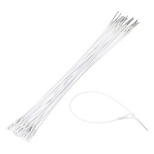 20Pcs Security Tags Lanyards Wire Loop (10", White), Steel Wire Cable Loop