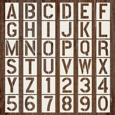 36Pcs Letter and Number Stencils, 8 Inch Reusable Stencils for 8