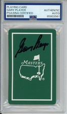 MASTERS GOLF TOURNAMENT PLAYING CARD GARY PLAYER SIGNED PSA DNA COA AUTOGRAPH