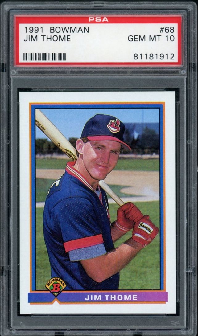 1991 Bowman Jim Thome RC PSA 10 Cleveland Indians #68
