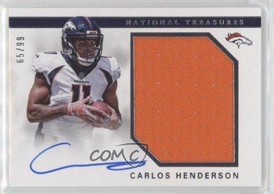 2017 Panini National Treasures 65/99 Carlos Henderson #RMS-CH Auto RC ht1