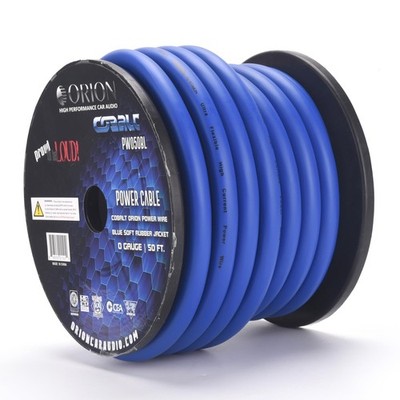 Orion Cobalt PW050BL 0 Gauge Wire (50ft) Copper Clad Aluminum CCA 0 AWG