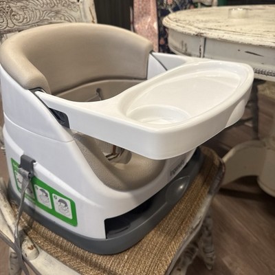 Ingenuity Baby Base 2-in-1 Booster Feeding & Floor Seat, Self-Storing Tray 10678