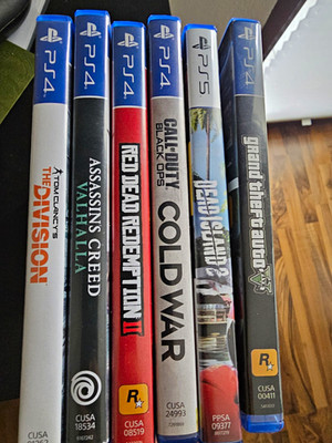 PS4/PS5 Spiele Konvolut: The Division, AC Valhalla, RDR2, GTA V, BO CW