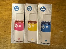 Genuine HP 31 Ink Bottles Yellow Cyan Magenta New HP Smart Tank plus 550, 650