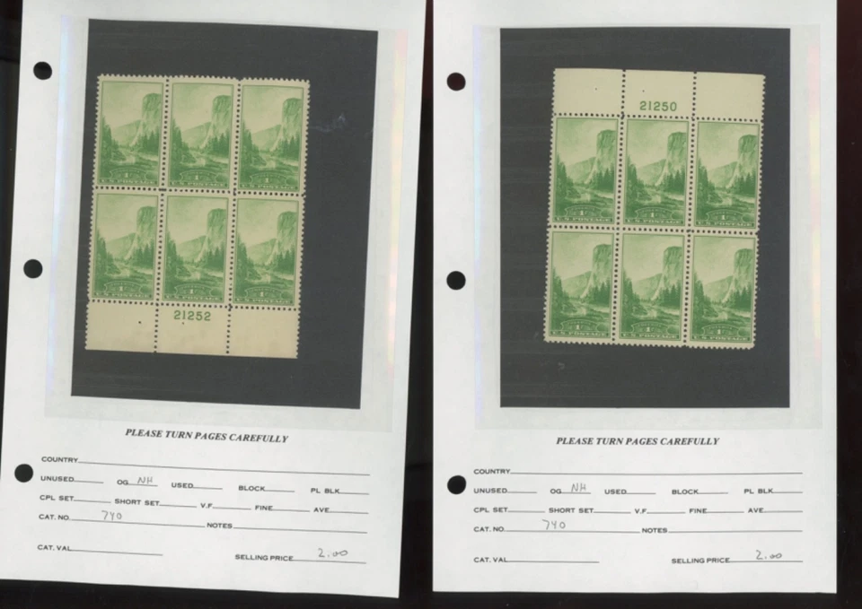 US stamps 740 to 753  23  mnh mh  plateblocks dealer lot   (mb33 - Image 2 of 4