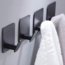 2/4PCS Adhesive Wall Hooks Towel Coat Hooks Stick On Bathroom Kitchen