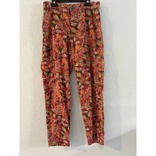 NWOT Sanctuary Floral Linen Striaght Leg Pants with Cargo Pockets size S 