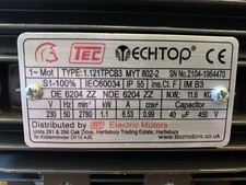 Tec 1.1kw single phase motor new unused