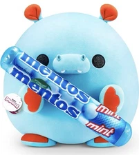 Snackles Mentos Mint Huch The Hippo 14" Blue Plush Stuffed Animal ZURU BRAND NEW