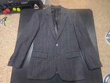 Tweedmaker Men's Gray Herringbone Tweed Wool 3-Piece Suit 40R 2-Button