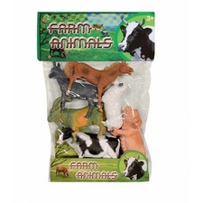 Busta Animali Fattoria 6 pezzi giocattolo