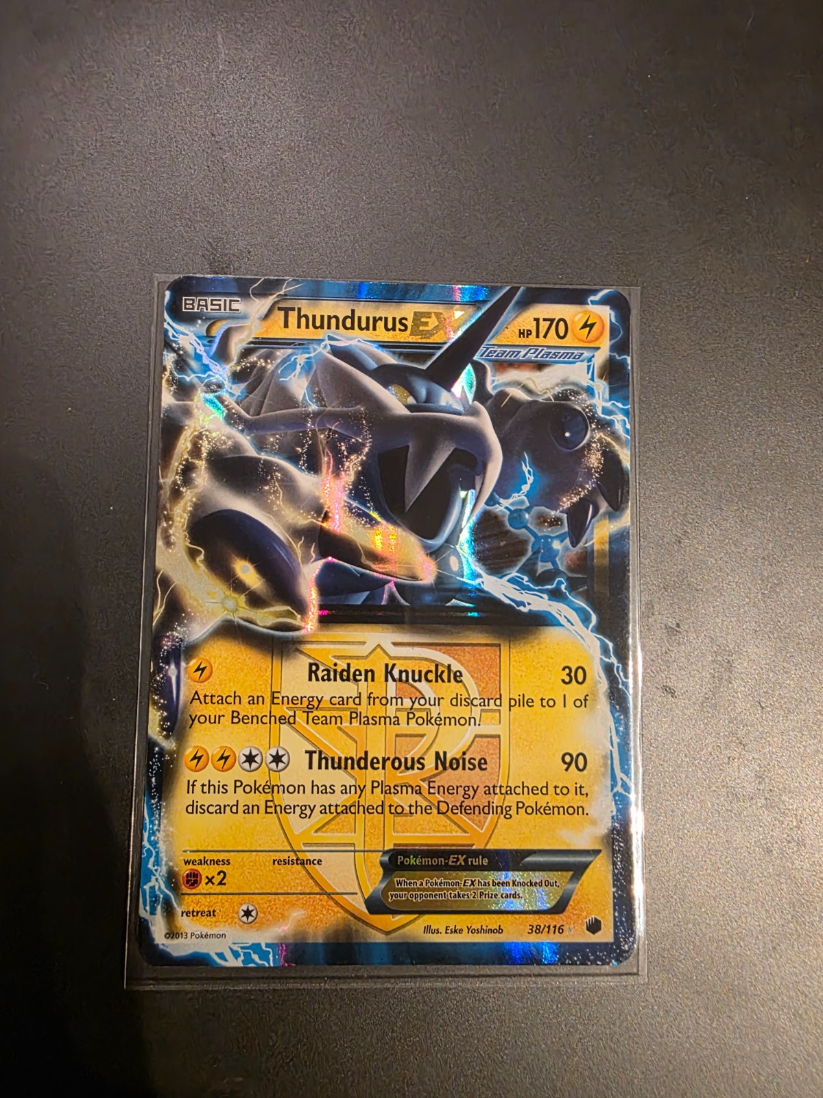 Thundurus EX 38/116 Ultra Rare Plasma Freeze Pokémon