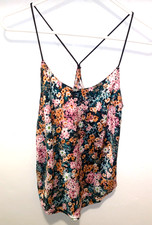 Victoria's Secret Satin Cami Tank Size XS Floral Racer Y Back Fairy NWT