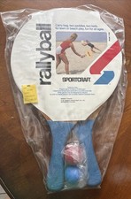 Sportcraft Beach Rallyball 2 Wooden Paddles 2 Balls Model 11030 VINTAGE NIP