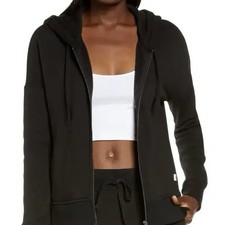 UGG Australia Fleece Lined Black Full Zip Hoodie Sweatshirt Jacket, Small