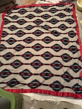 Vintage Navajo Blanket Textile Native American Indian Transitional 59x68