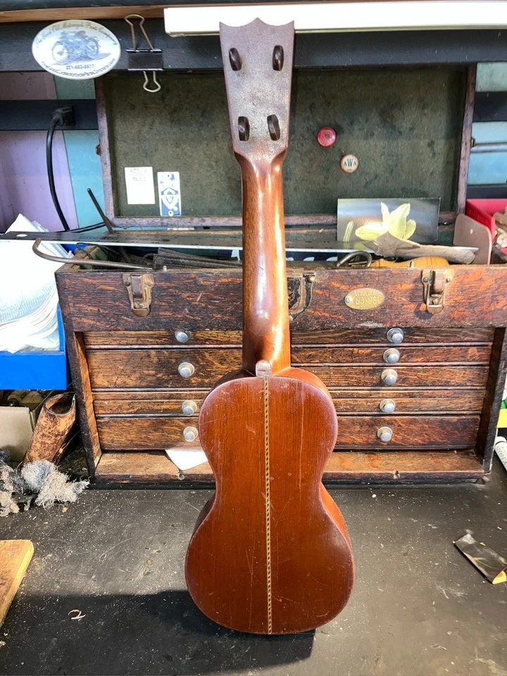 Oscar Schmidt Hawaiian Soprano Mahogany Rope Bound Uke Ca. 1920 With Hard Case - Image 3 of 4