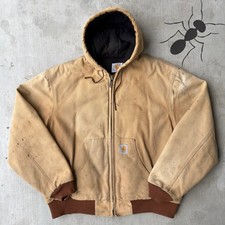 Vintage Y2K Carhartt JQ1006 brown hooded work wear jacket